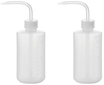 LATRAT Set di 2 annaffiatoi in plastica, bottiglie di sicurezza per la pulizia delle bottiglie trasparenti per il giardinaggio, l'irrigazione delle piante, il laboratorio, 250ml