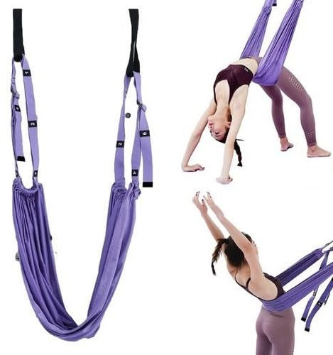 Aerial Yoga Rope For Back Pa in, Aerial Yoga Swing, Yoga Inversion Swing Hammock, Fitness Stretch Band for Waist Back Leg, Splits Training