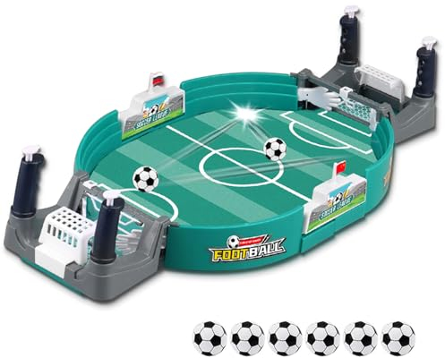 Interaktives TischfußBallspiel, Desktop Spielzeug Tisch FußBall Kit, Mini Tischkicker Mit 6 FußBäLle, Innen 2-Spieler-Party-Tischkicker-Spielzeug-Geschenk für Kinder Erwachsene