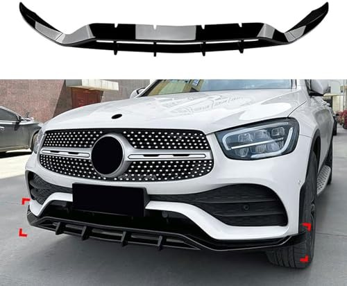 BioNyt Auto Frontspoiler für Mercedes Benz GLC Class X253 GLC200 260 300 2020 2021 2022, Frontstoßstange Spoiler Lippe Diffusor Splitter, Auto Styling Zubehör,Black