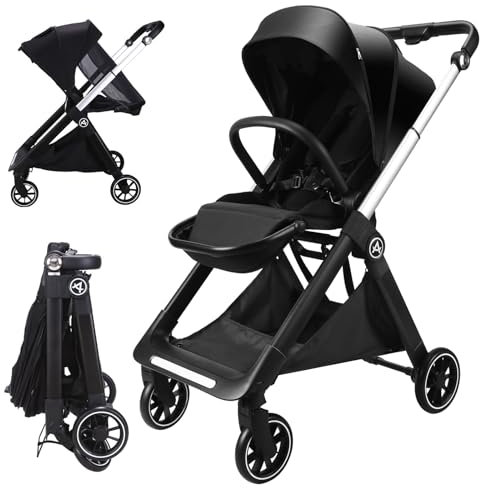 AOODIL Buggy Wendbarer Kinderwagen, Kompakter Kinderwagen, Kinderbuggy Klappbar Liegebuggy, Faltbarer Kleinkinderbuggy mit übergroßem Korb, Buggy mit Liegefunktion für 0-36 Monate, bis 22 kg