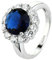 KnSam 9 Karat Weiß Gold Hochzeitsring Echt Goldschmuck, Blume Pärchen Ringe mit Aquamarin Blau, Ring Au375 Gold, Gr.49 (15.6)