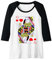Damen Herz Dame Kostüm Spielkarte Kartenspiel Herz Dame Karneval Raglan