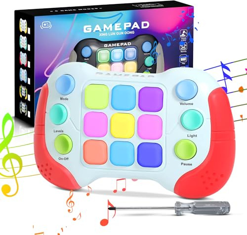 Pop It Elektronisches Spielzeug, Quick Push 5 Modi mit Sound und Licht, sensorisches Spielzeug, pädagogisches Spielzeug, Anti-Stress-Memory-Set, Fidget Toy (Rot Himmelblau)