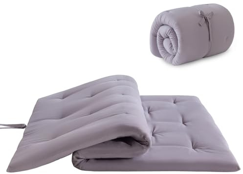 Mollydot Colchón japonés de suelo, colchón de futón tamaño individual de 39 x 80 pulgadas, colchón tatami de 2.5 pulgadas de grosor, cama plegable portátil, cojín de futón enrollable, adecuado para