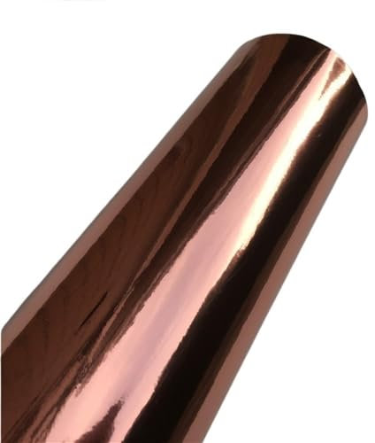 TAIGUHUI Carbon Folie, Flexible glänzende Chrom-Spiegel-Vinylverpackungen, Autoverpackungsfolie, Selbstklebende Filmaufkleber, Fahrzeugaufkleber(Rose Gold)