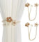 Hotipine 2 Stück Raffhalter für Vorhang, Haken Frei Raffhalter für gardinen Seil Handgemachte Vorhänge, 50CM Baumwolle Handgewebt Vorhangbänder für Haus Office Schlafzimmer (Beige & Braun)