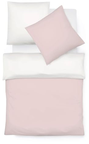 liebling Halbleinen Bettwäsche 200 x 200 + 2 x 80 x 80 cm, Farbe pink-Creme, Bettbezug aus 50% Leinen & 50% Baumwolle, kühlend & atmungsaktiv, waschbar 60 Grad, Ökotex 100