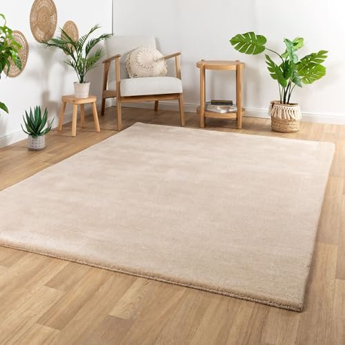Steffensmeier Gabbeh Teppich Sali | 100% Neuseeland Schurwolle | Handloom | Wohnzimmer | super dicht | Beige, Größe 250x350 cm