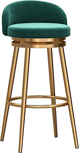 Lot de 4 tabourets de bar pivotants à 360° avec dossier et repose-pieds pour comptoir, cuisine, îlot de salle à manger Vert