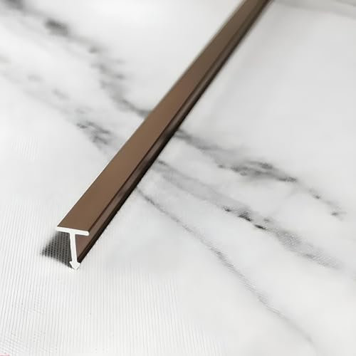 Raouoae Übergangsschienen Aus Aluminium Fußbodenleisten Übergang Door Strip Abschlussprofil Laminat 125cm 2 Stück T-Formleisten Für Laminat, Parkett Und Vinyl(Roségold,Breite: 6mm)