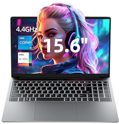 jumper 15.6 Inch Laptop, Alder Lake i5-12450H Processors Notebook, 16GB DDR4 RAM 512 SSD Laptops, 1920x1080 FHD IPS Display (16:9), BluetoothT 5.1, Dual-Band Wi-Fi, UK Keyboard Film.