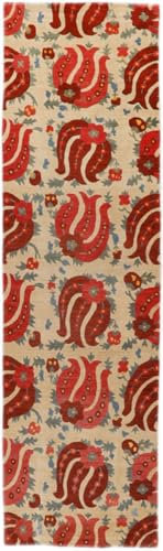 Nain Trading Nepal Tibet Modern 84x301 Handgeknüpft Modern Orientteppich Läufer Teppich Wolle