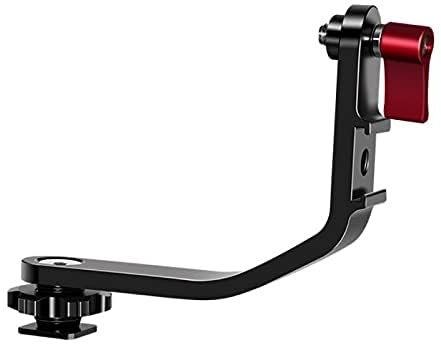 Aluminiumlegierung Kamera L-Halterung mit Universal Hot Shoe and1/4 Schraube,Kaltschuh Halterung für Monitor LED Video Licht, Mikrofon, Monitor, Flash ect