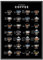 JUNOMI® Kaffee Poster 50x70 cm mit Rahmen Holz Schwarz, 28 Types of Coffee, Perfekte Kaffee Küchen Deko mit Anleitung und Namen von 28 Kaffee Arten, Kaffee Geschenk für Coffee Lover, Kaffee Küchenbild