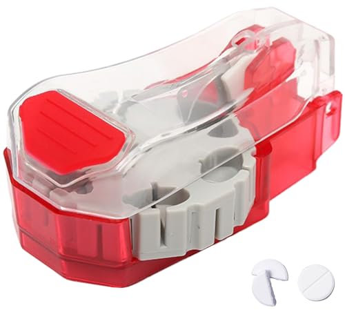 Cortador de pastillas para pastillas pequeñas o grandes, cortador de tabletas para pastillas en una media píldora corta divisor de la píldora divisor hasta 14 píldoras o vitaminas de forma difer