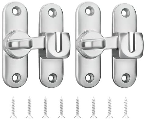 Yeenano Cerradura de Puerta Corredera Pestillo Puerta,Pestillo Puerta Corredera 90/180 Grados de Acero Inoxidable con Tornillo,Correderapara Dormitorio,Baños Gabinetes Ventana Puertas Granero,Jardín