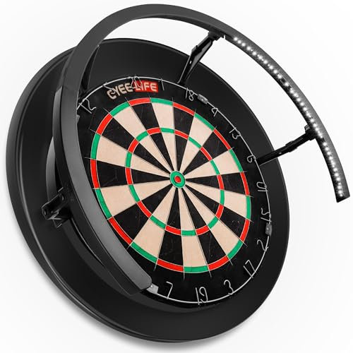 CyeeLife Dartboard Beleuchtung LED Licht für Dartscheiben,Dartscheiben LED Beleuchtungssystem,Dart Light Passt Sicher auf alle Dart Board,Dartlicht Einfache Montage (Schwarz, 270°)