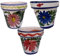 R&M essentials- Set de 3, Macetas de Ceramica, Ø 20cm, Maceteros Decorativos Interior - Exterior - Artesanales Pintados a Mano