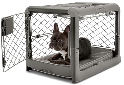 Diggs Revol Hundebox (zusammenklappbar, tragbar, Reisehütte) für kleine Hunde und Welpen (Rauch)