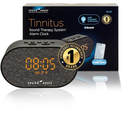 Oasi Wecker mit Bluetooth, Tinnitus Sound Therapy BST-150T – Besserer Schlaf, Management und Maskierung von Tinnitus, 30 integrierte Töne