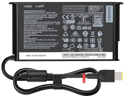 135W Silm Charger for Lenovo Thinkpad X1 Extreme 20MG 20ME, Ac Power Adapter for 20ME 20V 6.7A ideapad 3 Power Adapter Supply Replament Cord