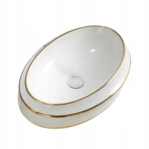Generisch Keramik Waschbecken Aufsatzwaschbecken Oval Modern Neu (Weiß)