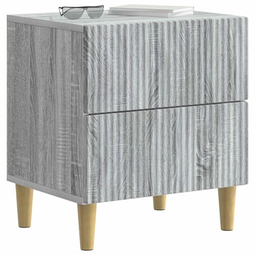 vidaXL Nachttisch Graues Sonoma 43 x 34,5 x 48 cm Holzwerkstoff, Schlafzimmer Aufbewahrung, Rechteckiger Nachttisch, Vintage-Stil, eleganter Organizer