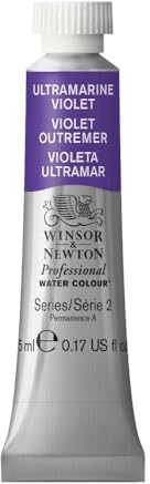 Winsor & Newton 0102672 Professional Aquarellfarbe, lebendige Wasserfarben in Künstlerqualität, hohe Farbbrillanz & Leuchtkraft, lichtecht, Archivqualität, 5ml Tube - Ultramarinviolett