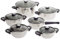 axentia Edelstahl-Topfset Karin 6-teilig, 5 Kochtöpfe & 1 Stiel-Kasserolle mit Glasdeckel, Kochtopf-Set mit Schüttrand & Sandwichboden für optimale Wärmeverteilung, Topf-Set für alle Herdarten geeignet (außer Induktion), Ø von 14 - 24 cm