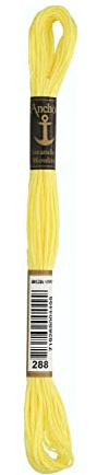 Anchor Six Strand Embroidery Floss 8.75 Yards-Canary Yellow Light 12 per Box