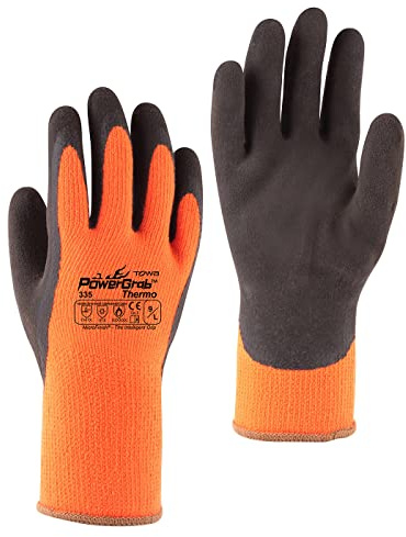 Towa PowerGrab Thermo orange mit MicroFinish® Latexbeschichtung Größe 9, 1 Paar