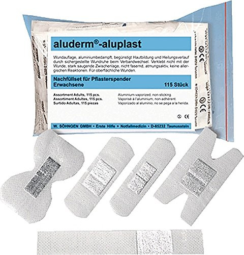 Söhngen Wundpflaster, Nachfüllpack, Aluminium-Wundstreifen, 115 Stück, Klein, Antimikrobiell