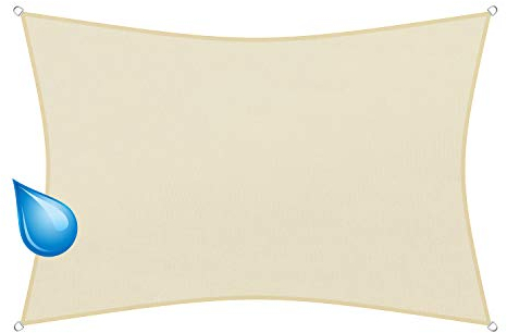 sunprotect 83246 wasserabweisend Sonnensegel Hydro, 6 x 4 m, Rechteck, wasserabweisend, Creme