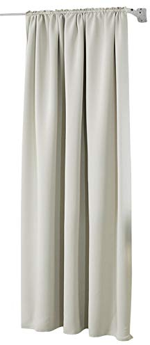WOLTU Thermovorhang, Verdunklungsvorhang Blickdicht, Gardine mit Kräuselband für Schiene, Vorhang 250g/m² Schwere Wärmeisolierende, für Wohnzimmer Schlafzimmer, 140 x 245 cm, Beige