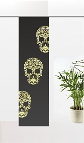 gardinen-for-life Flächenvorhang Totenkopf, Schiebevorhang mit Druck-Motiv, Gr.60x245 cm