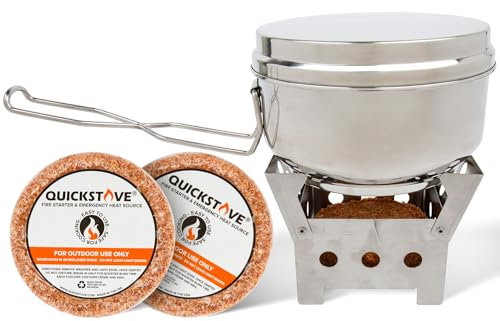QuickStove Portable Cook Kit - Multi-Fuel Stove, Stainless Steel Pot and Fuel