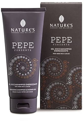Nature's Pepe Fondente anregendes Shower & Shampoo Gel, schwarzer Pfeffer & Kakao, 200ml