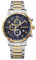 WENGER Herren Armbanduhr Attitude Chronograph Ø 44 mm, Swiss Made, Analog Quarz, Wasserdicht bis 100 m, Edelstahl-Armband, Blau/Gold/Silber, 01.1543.112
