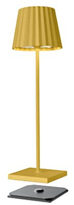 sompex Troll 2.0 LED Gartentischleuchte, Akkubetrieben, Aluminium, Dimmbar, Spritzwasserschutz, Inkl. Ladestation, Farbe:gelb