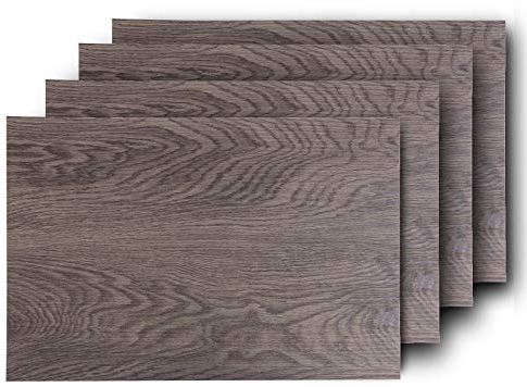 Westmark 4 Tischsets/Platzdeckchen, 45 x 30 cm, Synthetik, Holzoptik, Saleen-Edition: Nature, Ahorn grau-braun, 01059606150