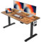 FEZIBO Schreibtisch Höhenverstellbar Elektrisch, 140 x 60 cm Computer Stehschreibtisch mit Memory-Steuerung und Anti-Kollisions Technologie, Schwarzer Rahmen/Braun Tischplatte