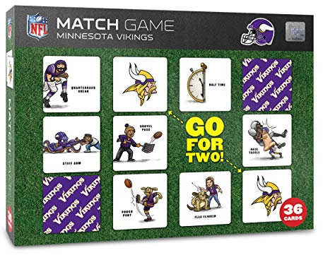 YouTheFan Unisex-Erwachsene Minnesota Vikings Lizenziertes Memory Match Spiel, Team-Farben, Einheitsgröße