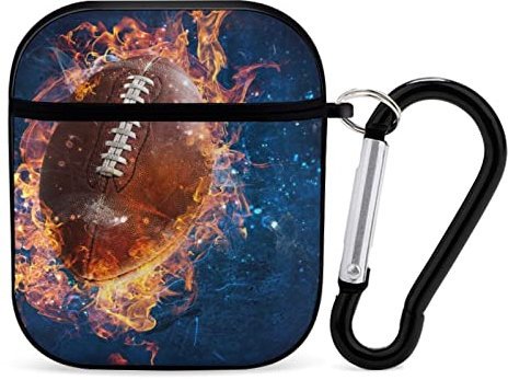 Airpods-Hülle Brennende American Football-Flamme Airpod Hard Case Cover Kopfhörerhüllen Für Apple Airpods1 Airpods2