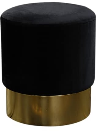 KAWOLA Hocker Sitzhocker Fußhocker Liza Pouf Velvet Samt Gepolsterer Hocker Wohnzimmer Hocker Fuß Gold rund