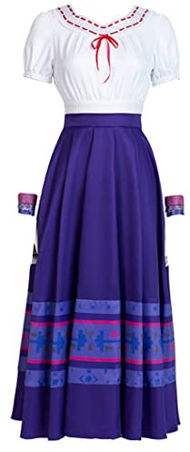 Yanny Adulto Isabella Costume da donna Luisa Dolores Madrigal Dress Abiti da principessa Vestito Halloween Cosplay Suit (S, Luisa)
