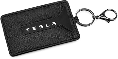 Tesvolution® Schlüsselkartenetui für Tesla Schlüsselkarte 2023 + 2024 + 2025 - Schlüsselanhänger Kartenhalter für Model 3 Model Y, S und X - aus veganem Leder
