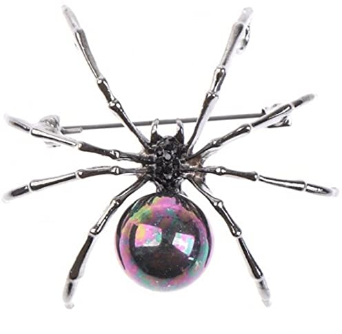 Lipfer Broches D'araignées Noires d'halloween Épingles Punk Perle en Ramine Gothique Gothique Insecte Broche Broche Bijoux pour Femmes Hommes