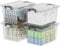 Cetomo 15L*4 Storage Boxes with Lids, Plastic Storage Bins with Latching Buckles, Click Closure, Stackable, Nestable, Clear Organizer for Home Office Clothes, Transparent, 15L-4 Pack
