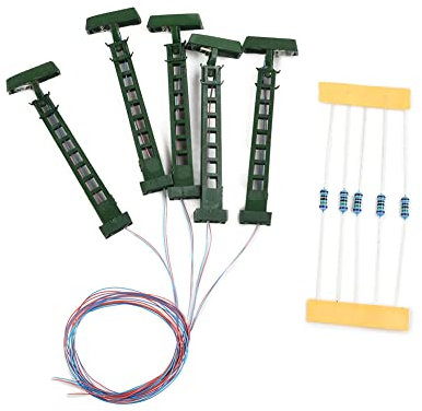 5 x Modelleisenbahn-Lichter, Gitter, Mastlicht, Z-Licht, Modellbau, Bonsai-Dekorationen, Modellleuchten Modell Straßenbeleuchtung Layout Lampe Platz Miniatur-Szenen Mast Light Bahnsteig Lampe